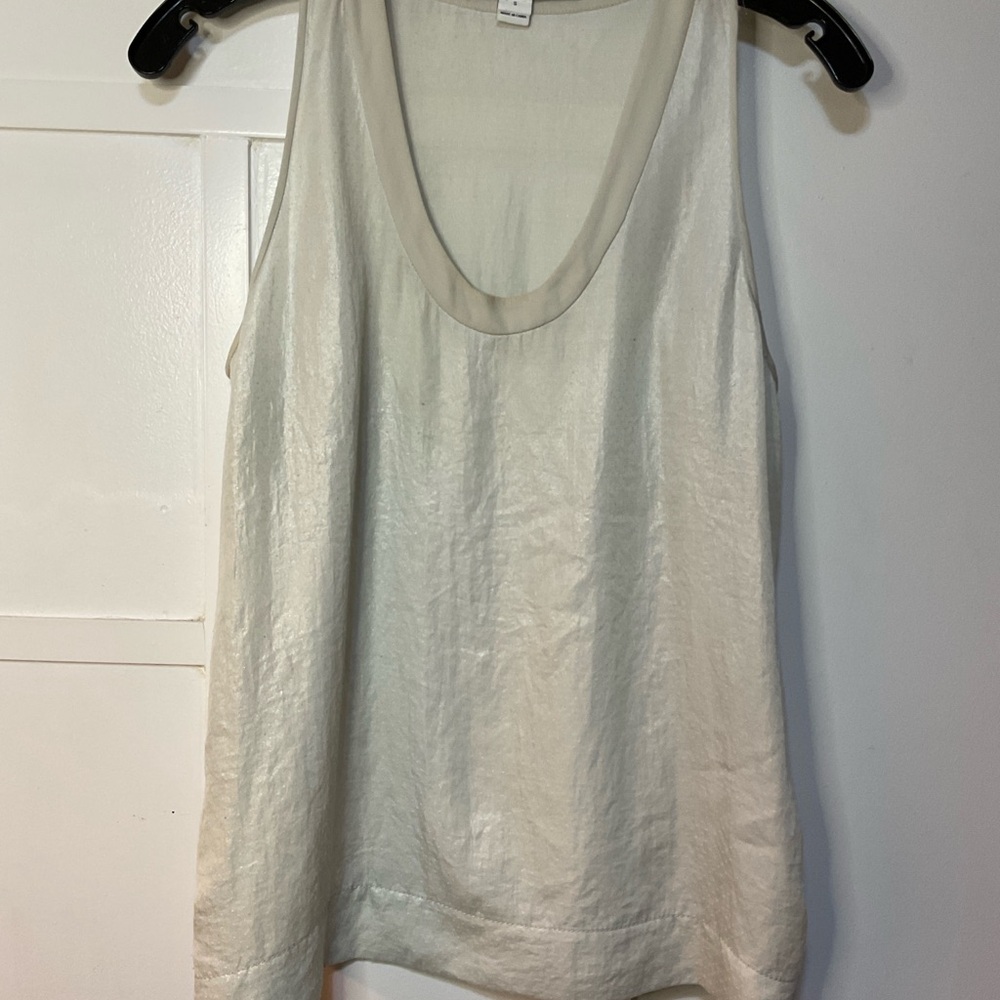 DVF Silver Metallic Sleeveless Tank